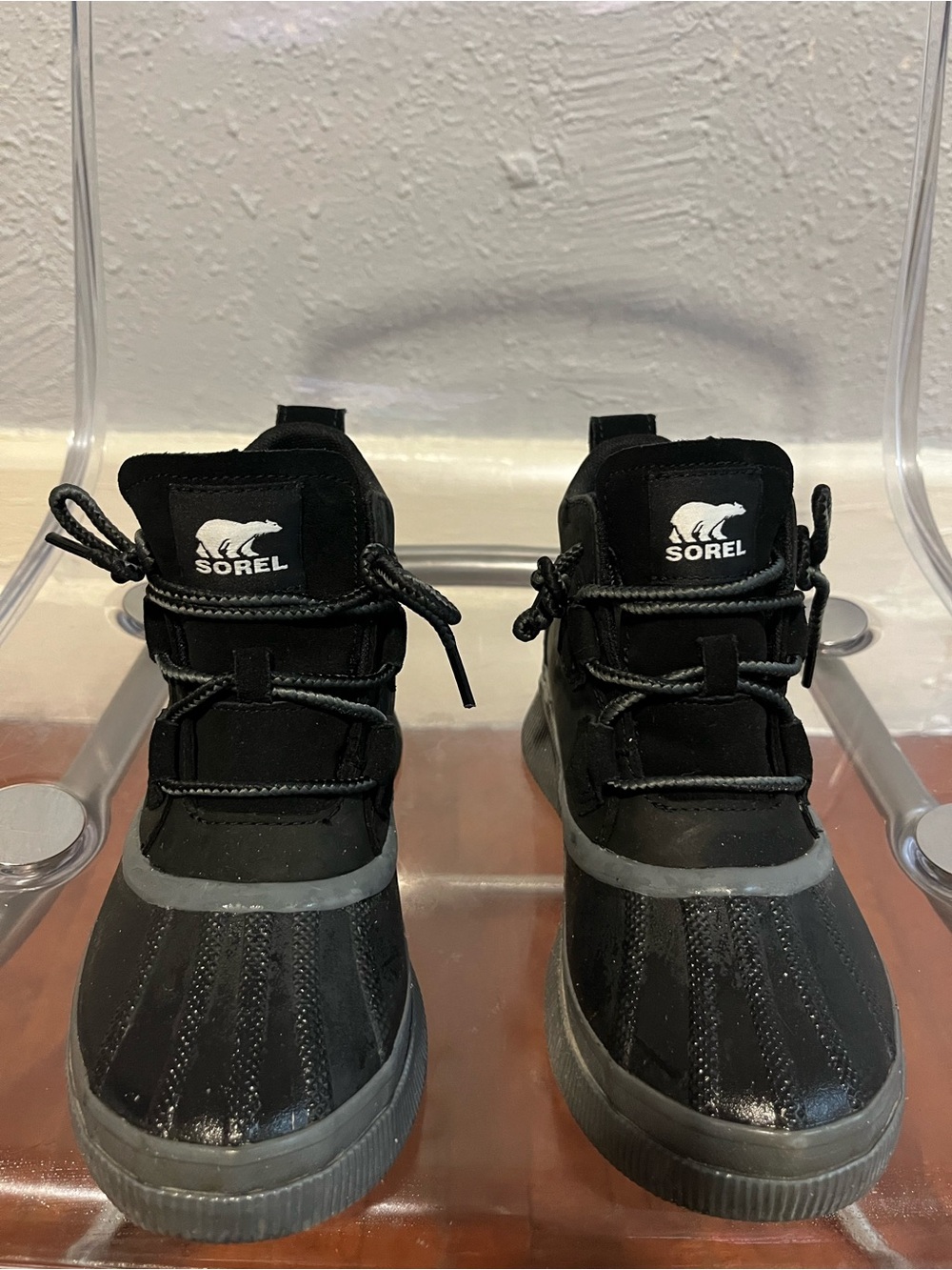 Sorel Kids Black Waterproof Lace-Up Snow Boots